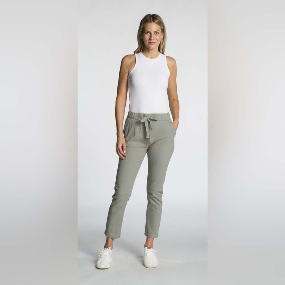 DKR Apparel Sueded Stretch Twill Cropped Pants-Army